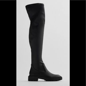 Low Heeled Stretch Tall Boots TRF